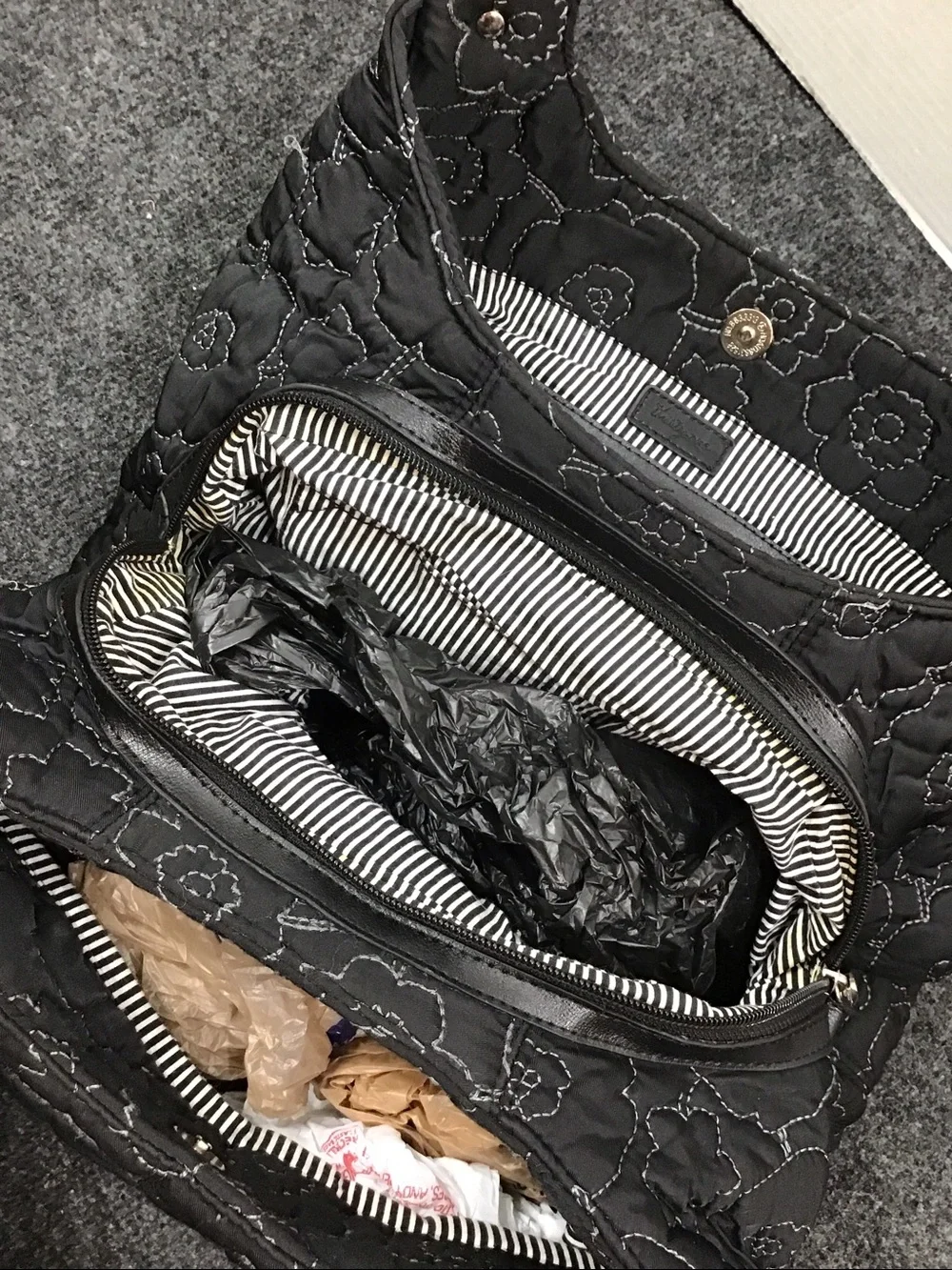 Thirty One quilted 5th Ave poppy hobo shoulder bag